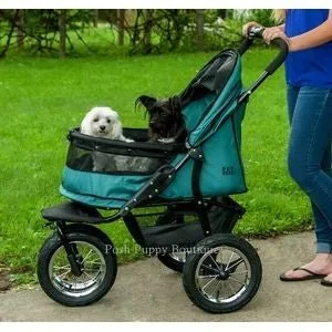 No-Zip Double Pet Stroller- Pine Green - Image 2