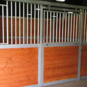 Noble 12` SQUARE TUBE STALL FRONT WITH SWING DOOR (board ready)