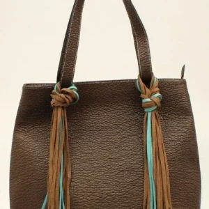 Nocona Jolie Fringe ToteBk/Wh