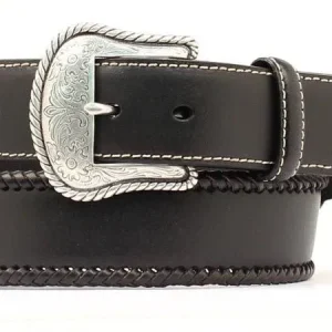 Nocona Mens Top Hand Lace/Round Concho Belt 28 Blk