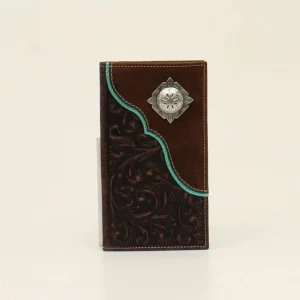Nocona Rodeo Scroll Embossed Overlay Conch Wallet