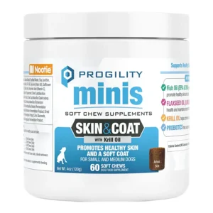 Nootie Dog Progility Skin & Coat With Krill Oil Mini Soft Dog Chew, 60-Count