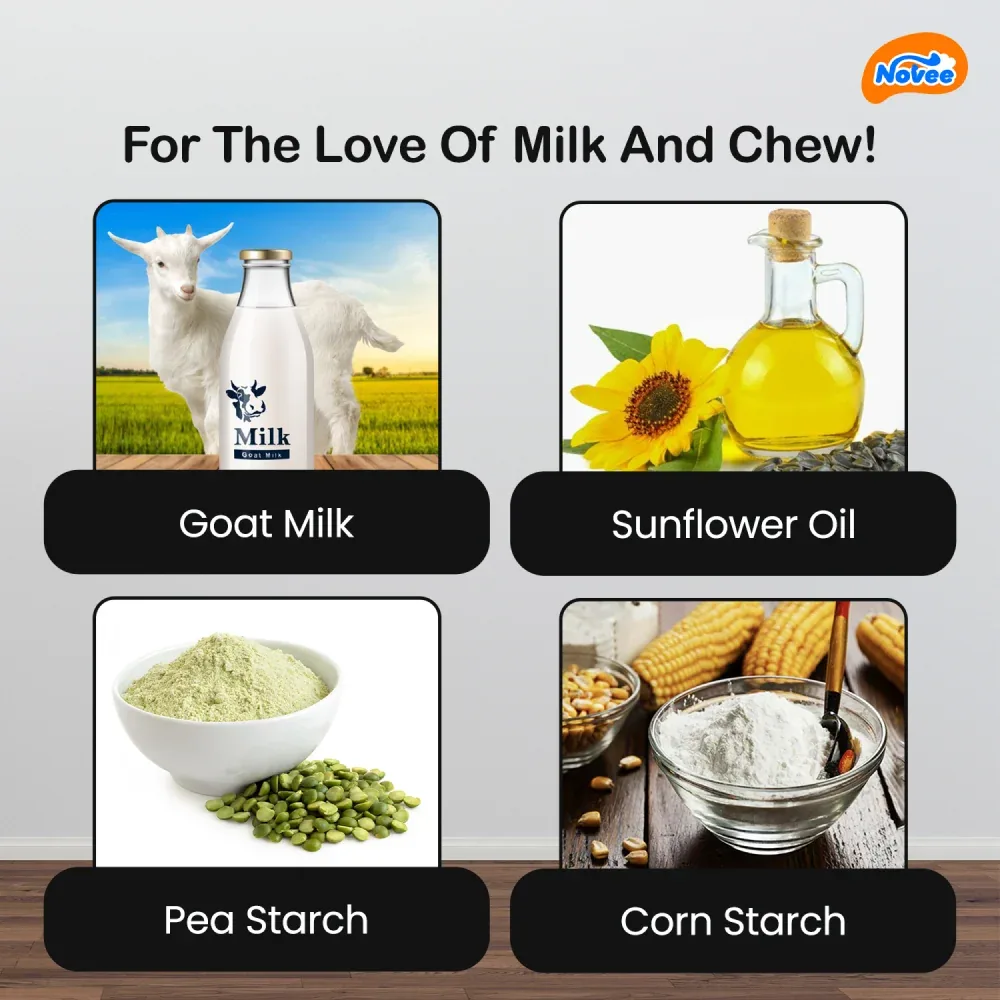 Novee Milky Chew Goat Milk Mini Bone Treats for Dogs - Image 2