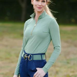 Novella® Equestrian The Novella Perfect Perforated Zip Long-Sleeve Shirt