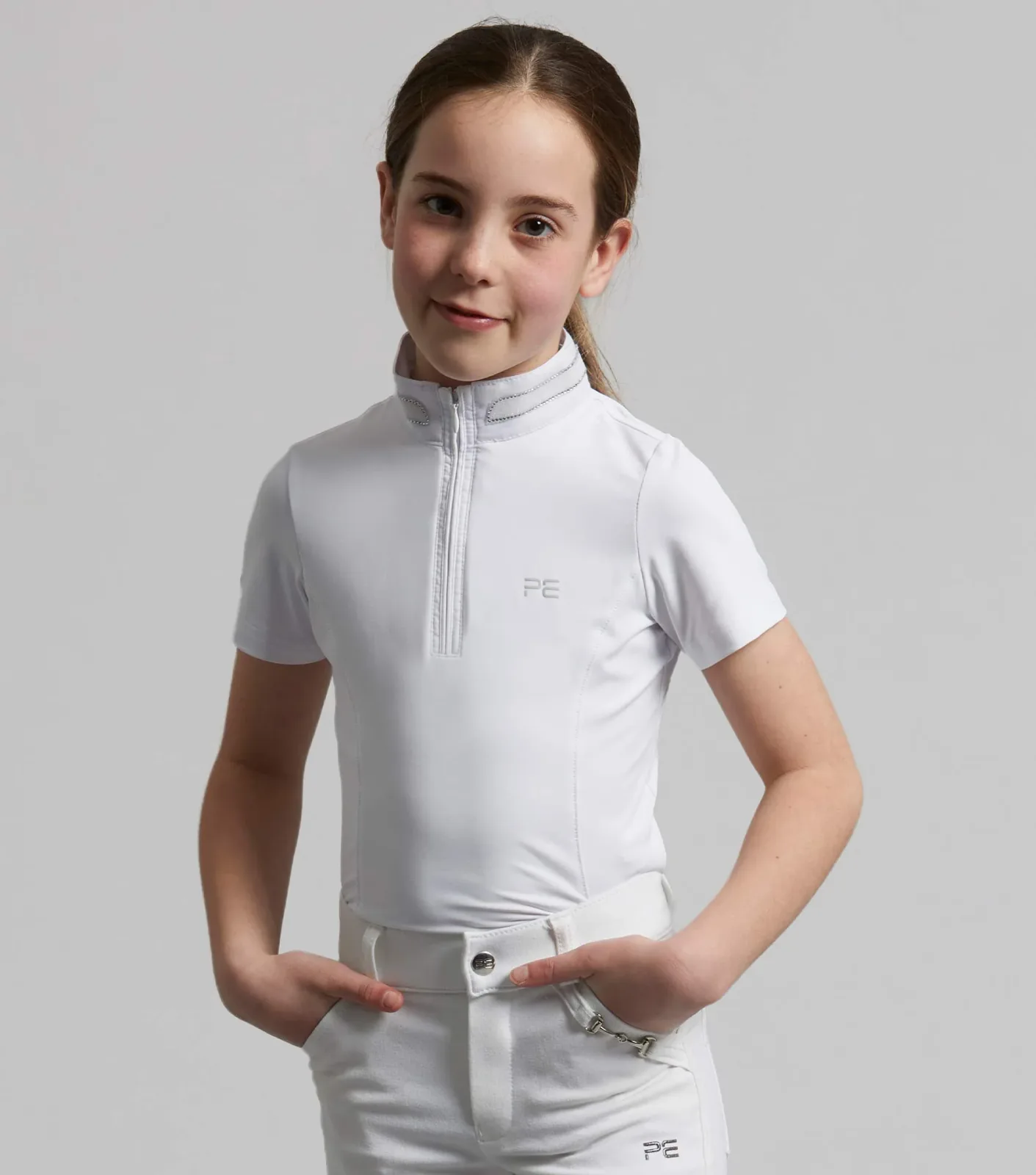 MARKED - Maria Girls Diamanté Show Shirt White