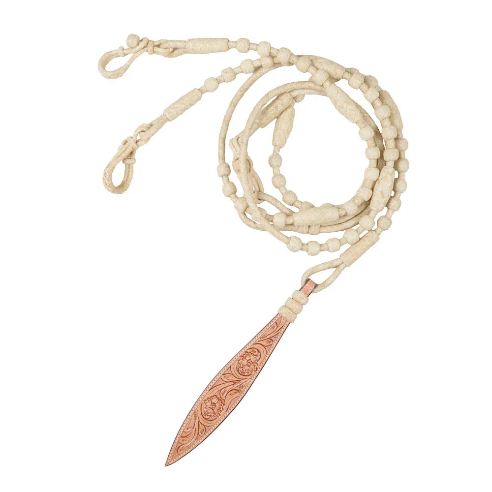 NRS 16 Plait Braided 54in Rawhide Romal Reins - Image 2