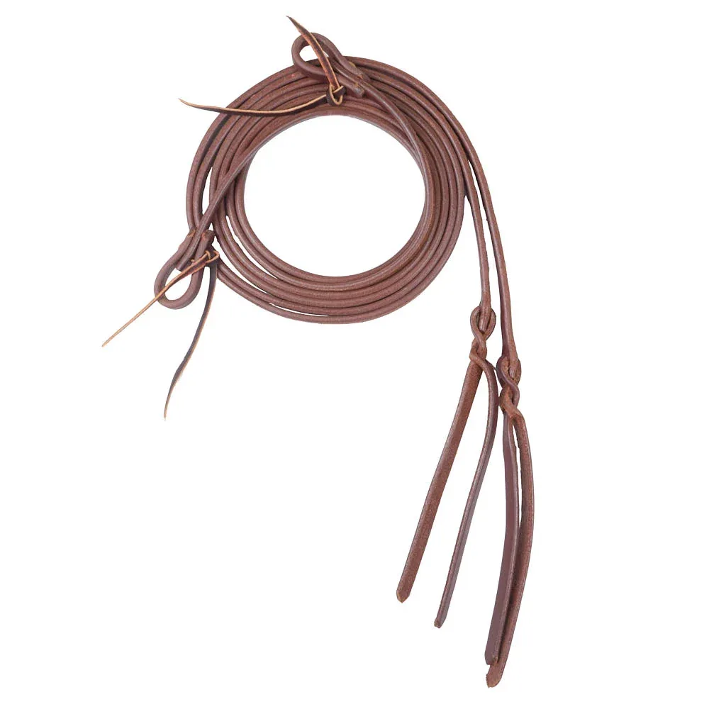NRS 5/8in Heavy Oiled Split Reins with Blood Knot Ends - Image 2