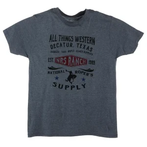 NRS All Things Western Bucking Horse Grey Tee Shirt