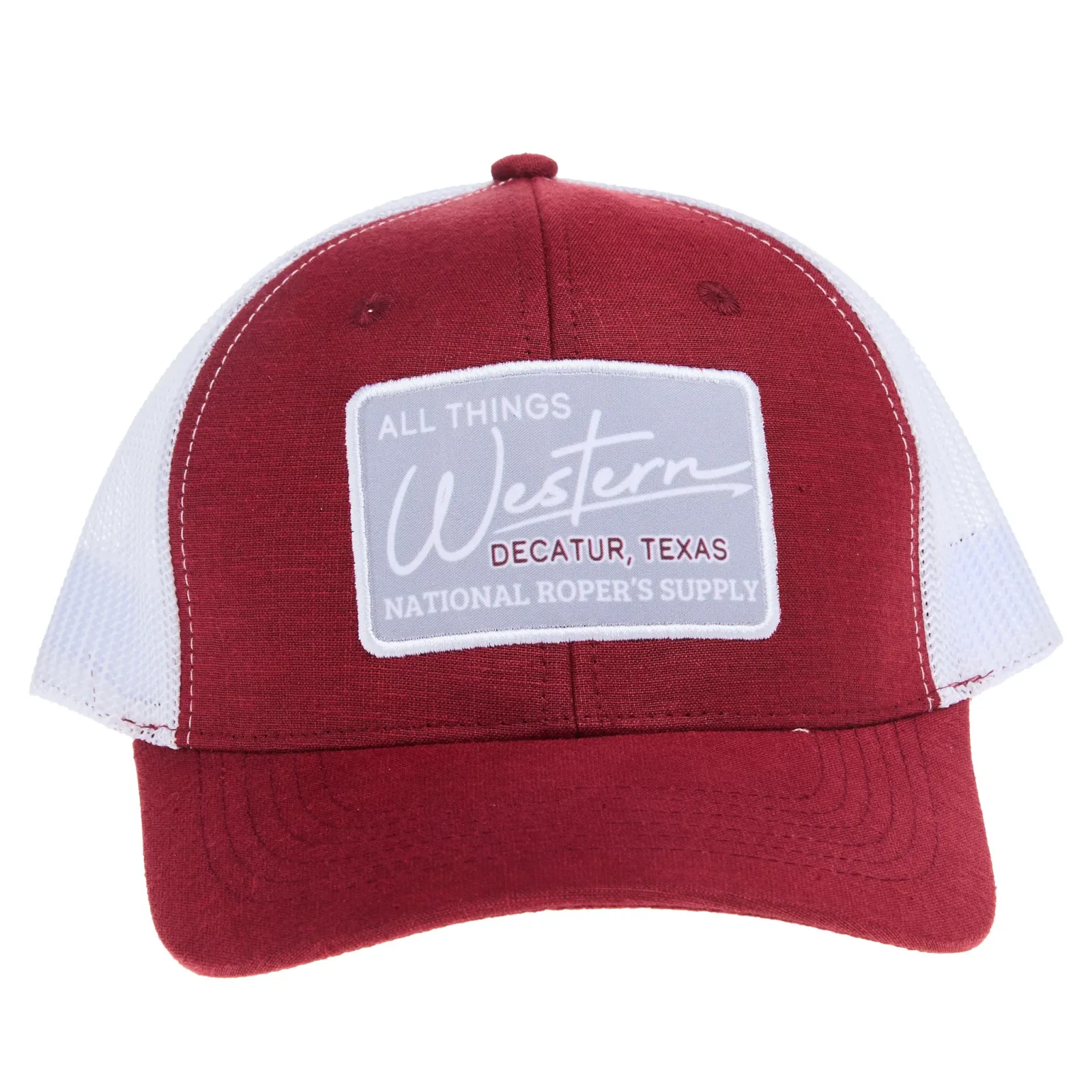 NRS All Things Western Deep Red and White Cap - Image 2