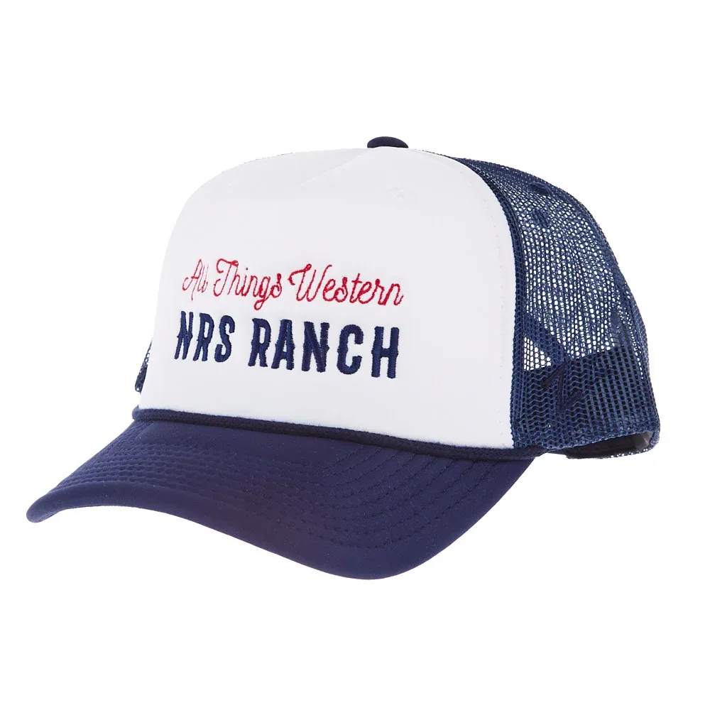 NRS All Things Western Embroidered Navy & White Cap - Image 2