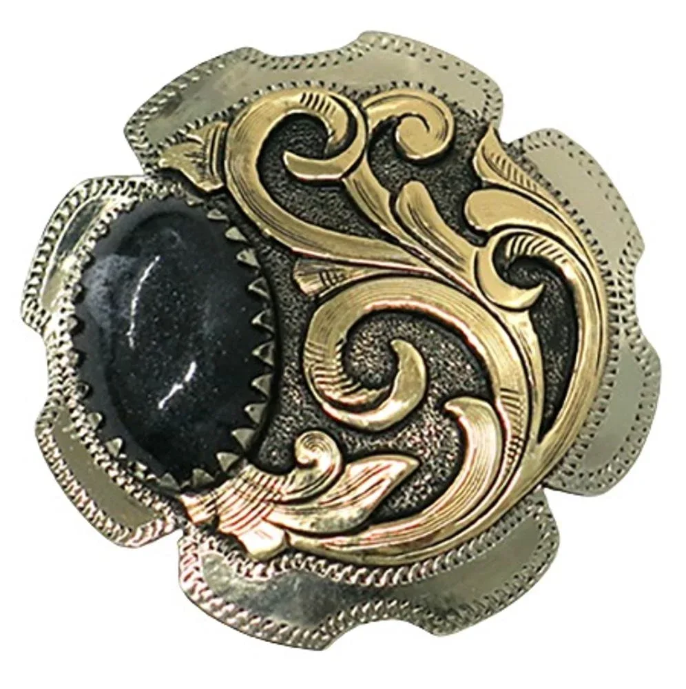 NRS Black Stone 1 1/2in Screwback Concho