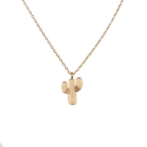 NRS Born To Be Wild Gold Cactus Necklace