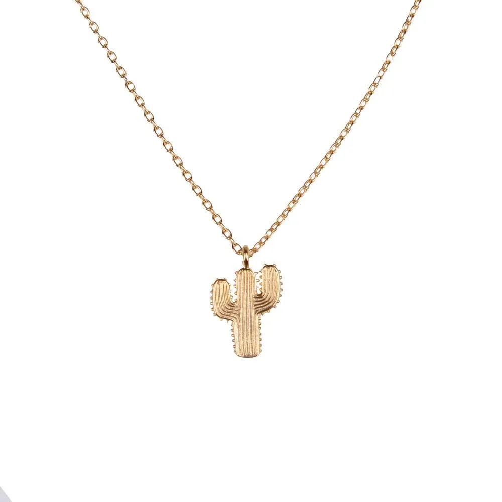 NRS Born To Be Wild Gold Cactus Necklace