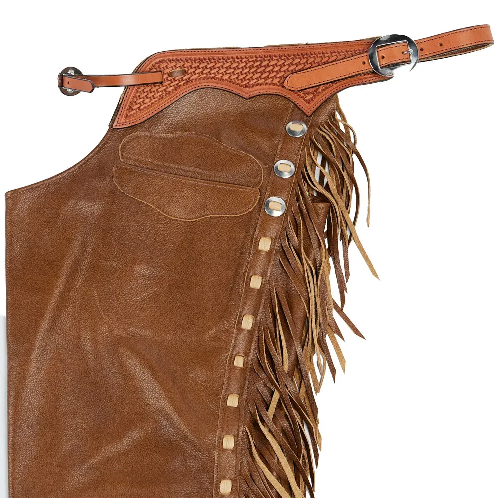 NRS Brown Smooth and Cream Lace Large Chaps - Image 2