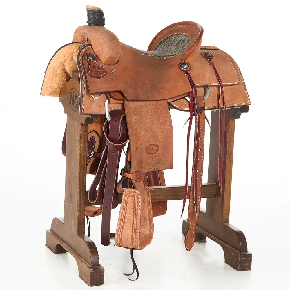 Nrs Competitor Series Used 16in Heavy Oil Inlaid Seat Team Roper