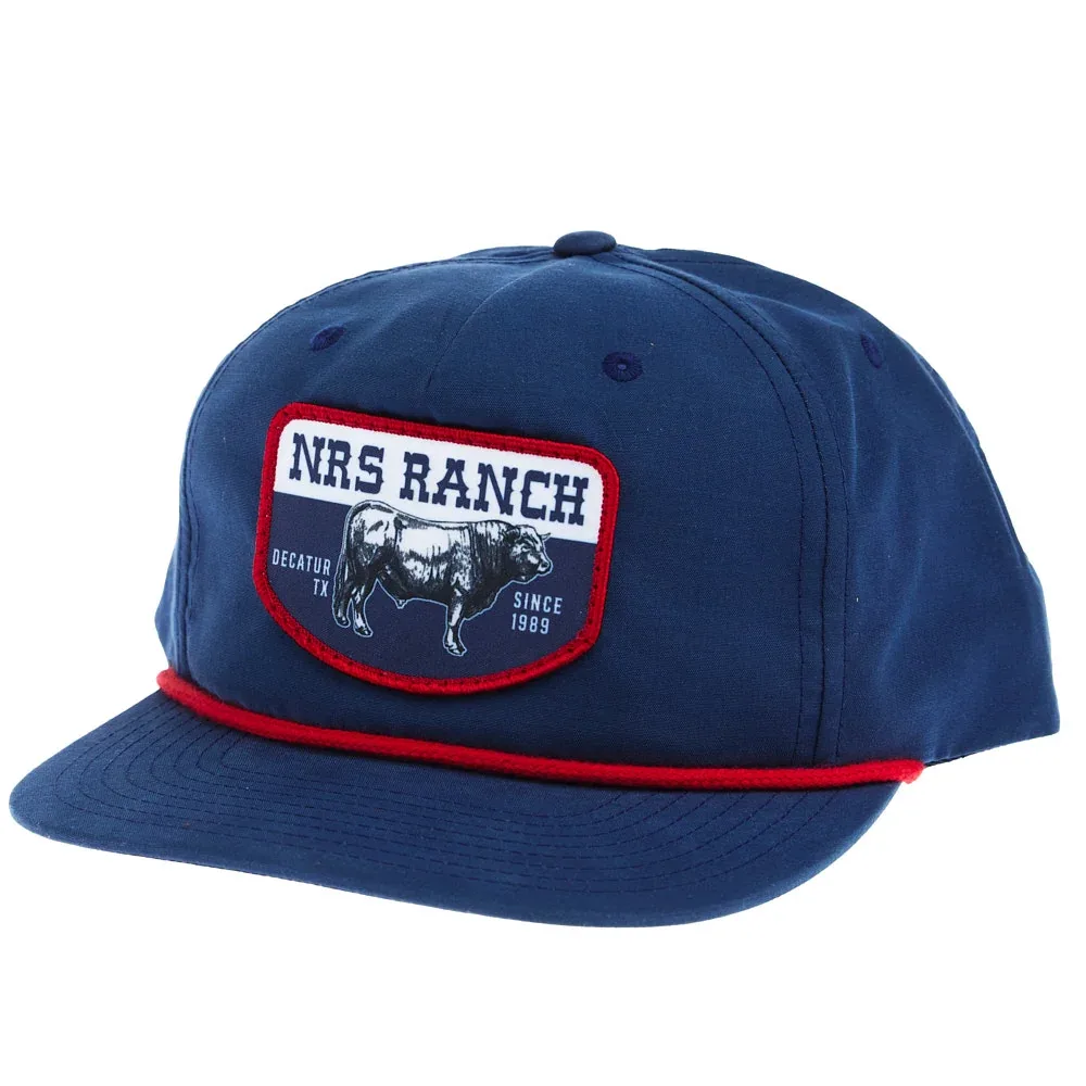 NRS Decatur Ranch Bull Logo Navy & Red Rope Cap - Image 2