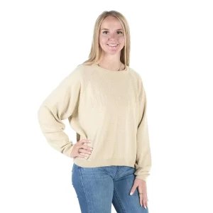 NRS Embossed Jacquard Camel Sweater