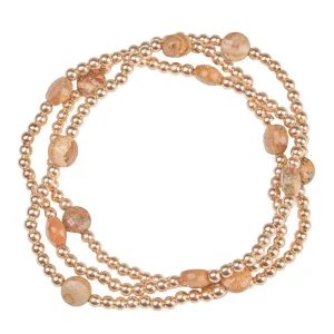 NRS Jasper & Gold Beaded Stretch Bracelet Set
