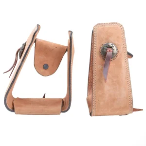 NRS Leather Slanted Stirrups with Conchos