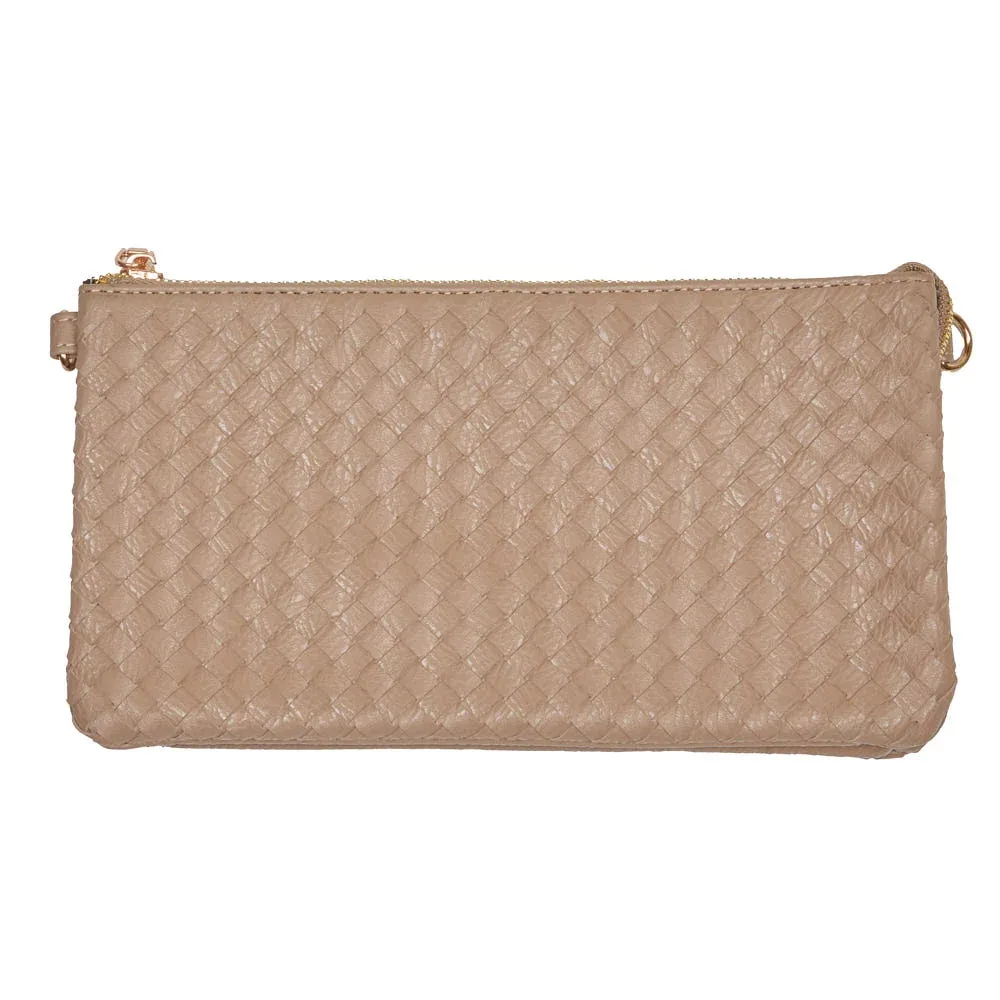 NRS Medium Taupe Woven Clutch - Image 2