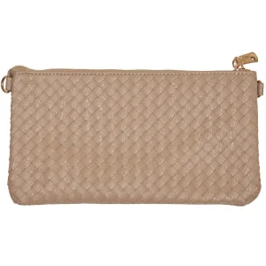 NRS Medium Taupe Woven Clutch