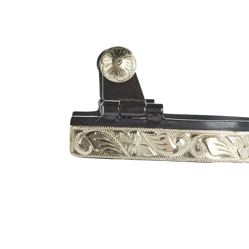 NRS Men's Black & Silver Engraved Spurs - Image 2