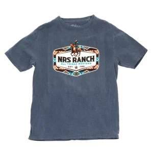 NRS NRS Ranch Horse With Rider Aztec Logo Youth Indigo Tee