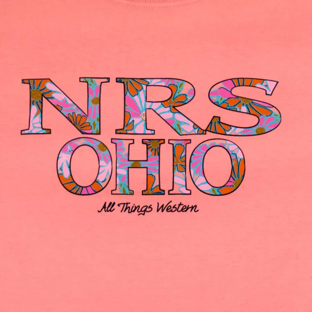 NRS Ohio All Things Western Floral Logo Melon Tee Shirt - Image 2