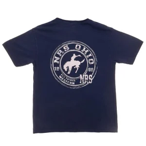 NRS Ohio Bucking Horse Logo Navy Tee Shirt