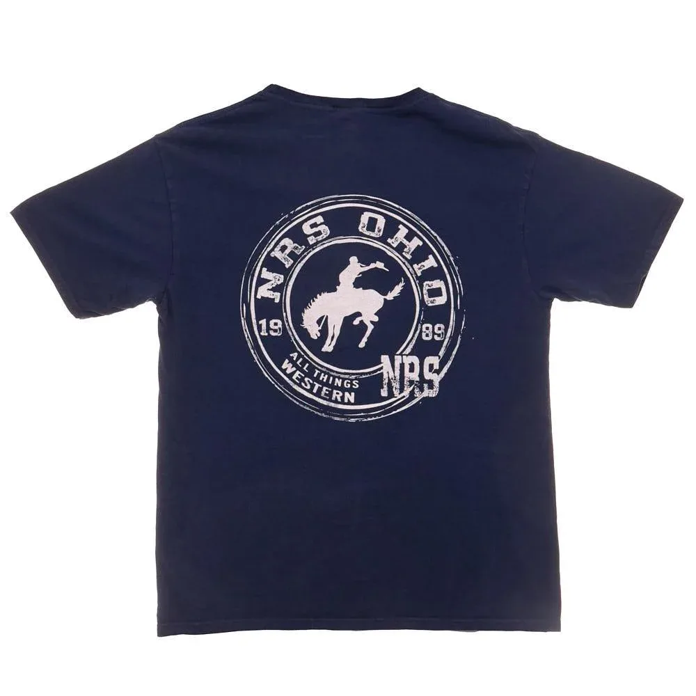 NRS Ohio Bucking Horse Logo Navy Tee Shirt