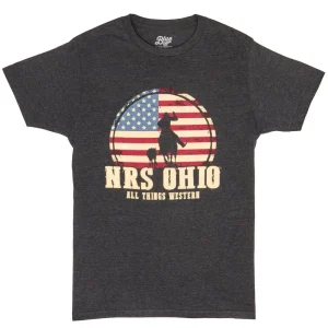 NRS Ohio Flag Roper Round Logo Black Tee Shirt
