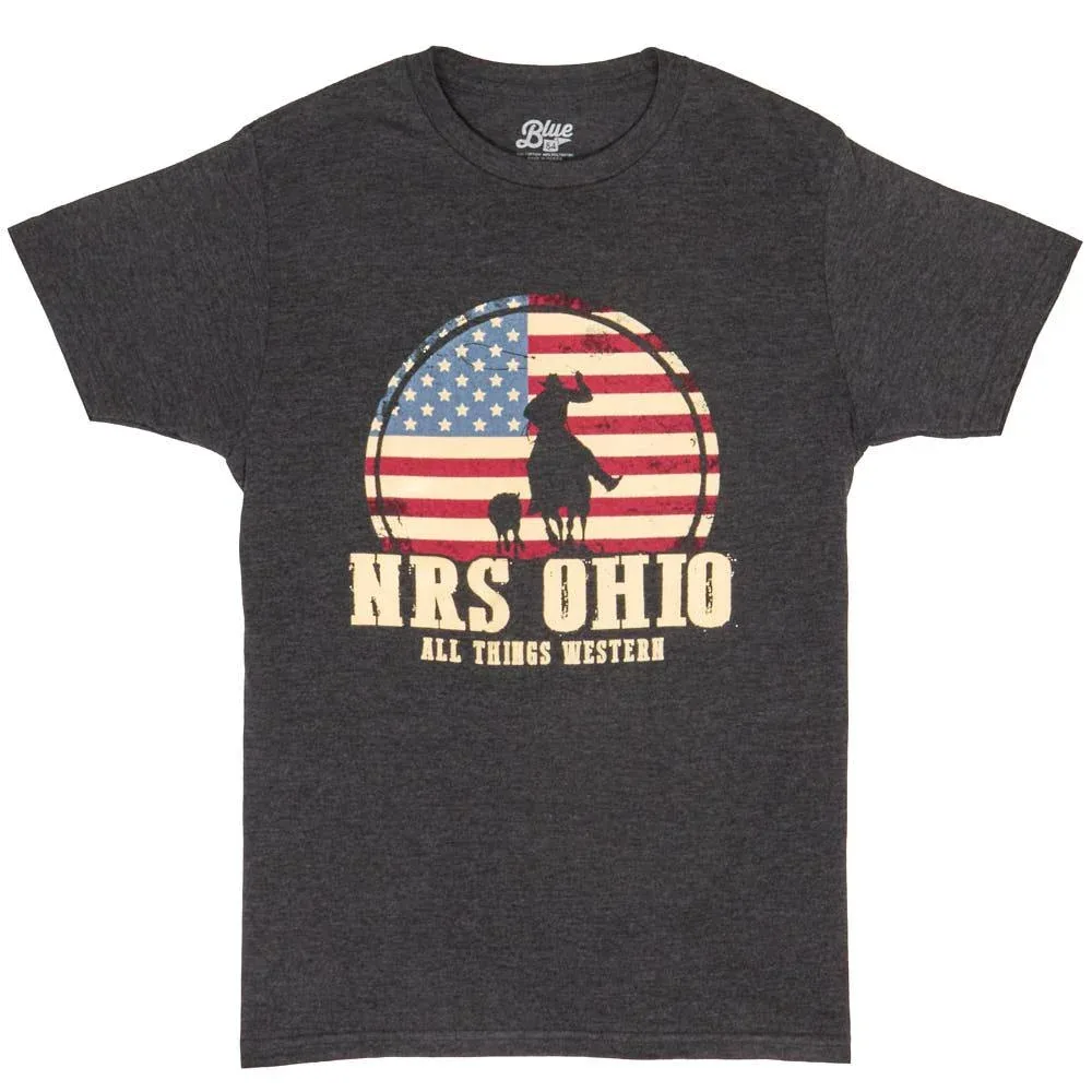 NRS Ohio Flag Roper Round Logo Black Tee Shirt