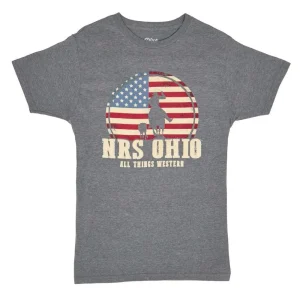 NRS Ohio Flag Roper Round Logo Grey Tee Shirt