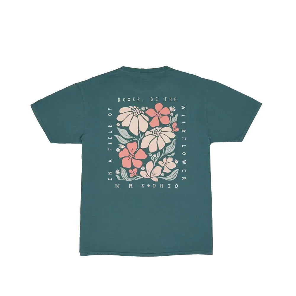 NRS Ohio Teal Be The Wildflower Tee Shirt