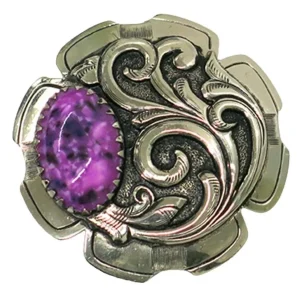 NRS Purple Stone 1 1/2in Screwback Concho
