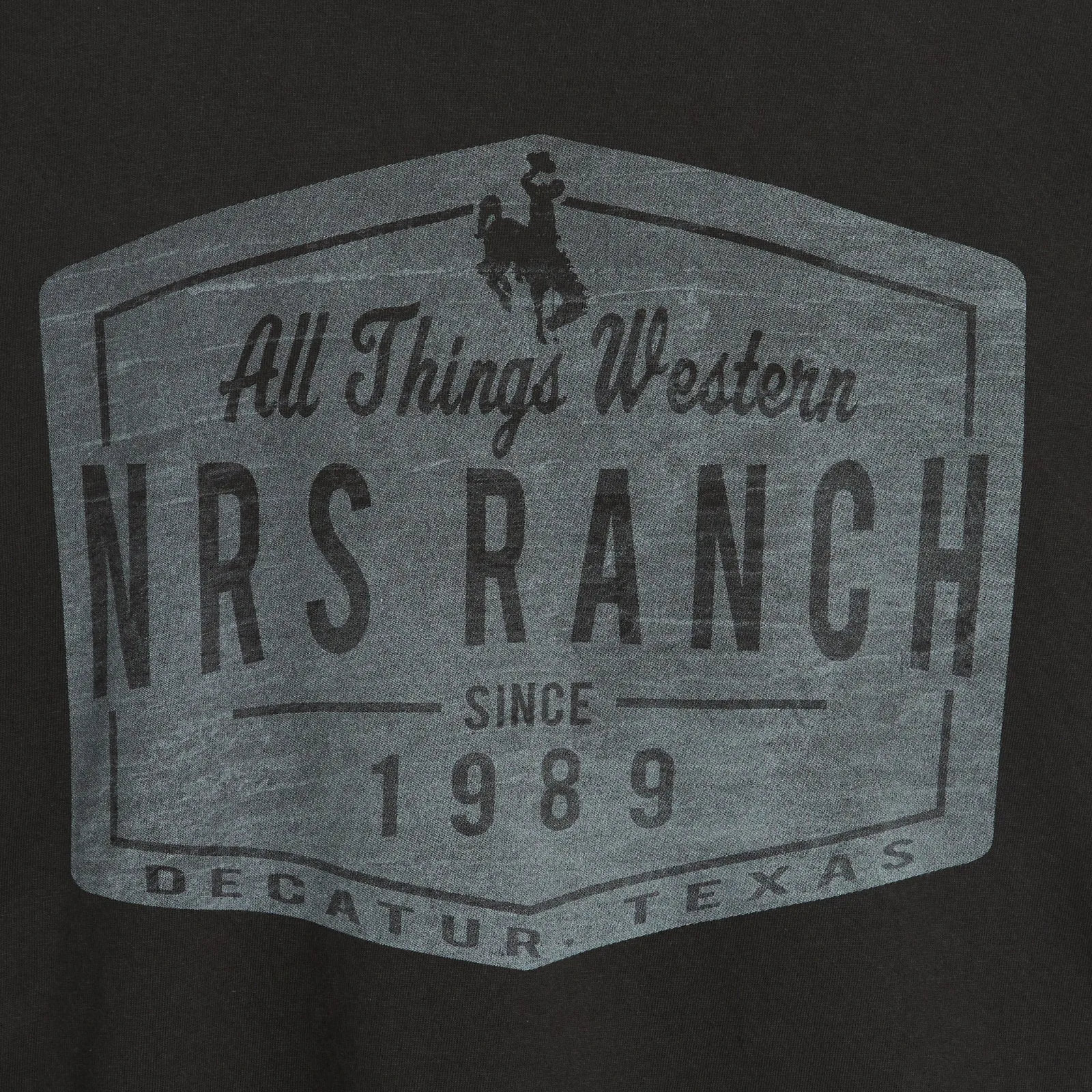 NRS Ranch Bronc Logo Reactive Black Tee - Image 2