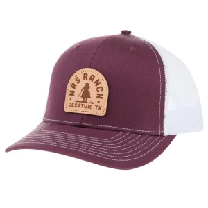 NRS Ranch Leather Patch Maroon/White Cap