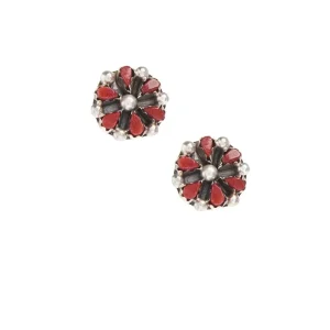 NRS Sml Red Cluster Stud Earrings