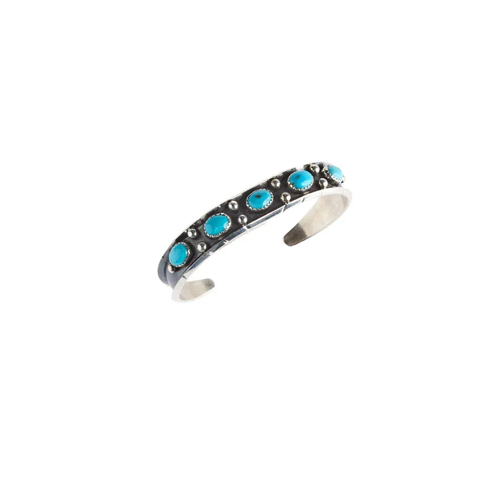 NRS Sterling Silver Kingman Turquoise Cuff - Image 2