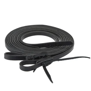 NRS Tack 1/2in Black Split Reins 8ft