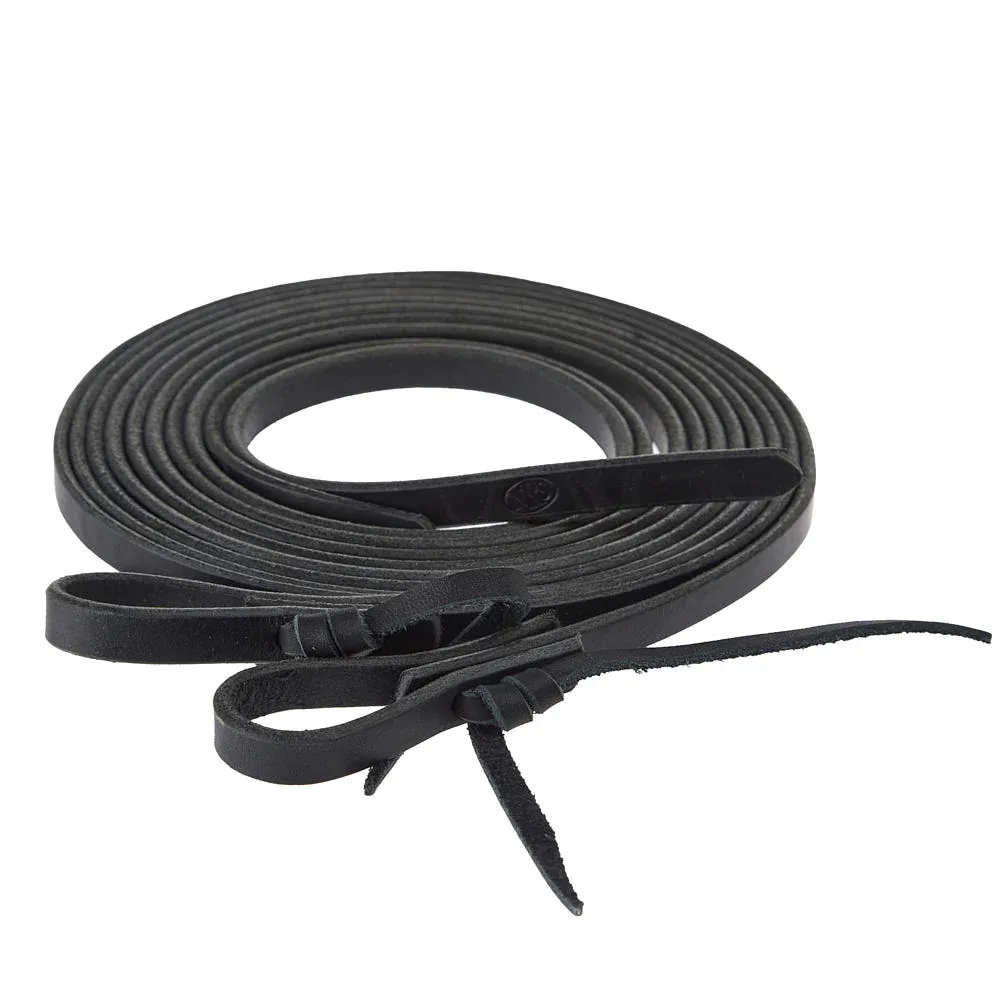 NRS Tack 1/2in Black Split Reins 8ft