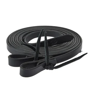 NRS Tack 3/4in Black Split Reins 8ft