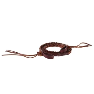 NRS TACK 5/8x8ft Braided Latigo Two Tone Herman Oak Rein