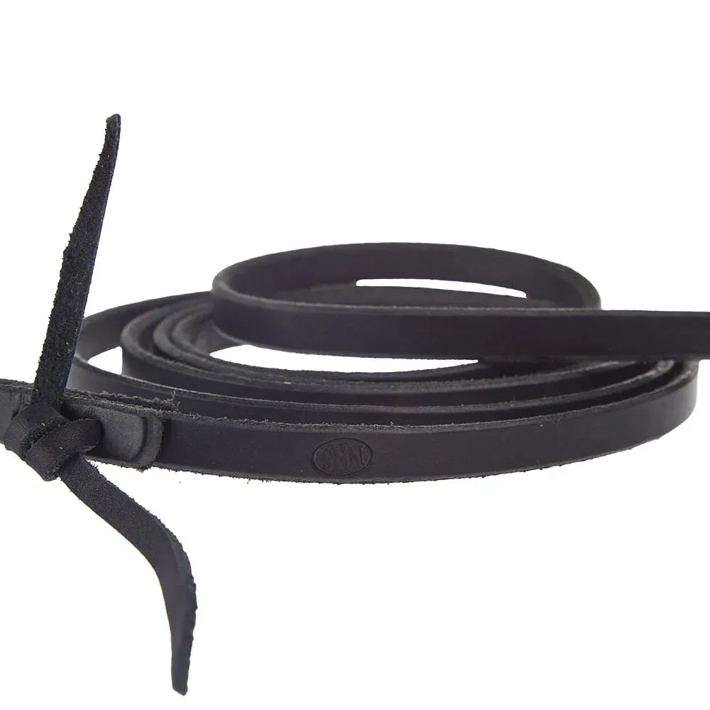 NRS Tack Black 1/2in x 8ft Flat Roping Reins - Image 2