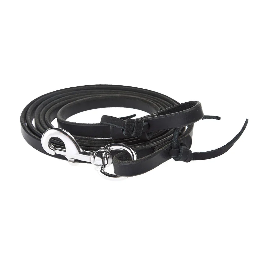 NRS Tack Black 1/2in x 8ft Flat Roping Reins