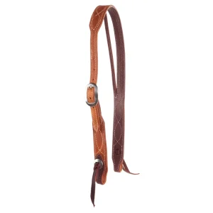 NRS Tack Figure 8 Stitch Roughout Golden Skirting Latigo Lined Slit Ear Headstall