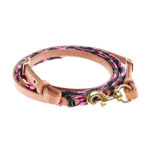 NRS Tack Fuchsia and Black Lace Barrel Reins