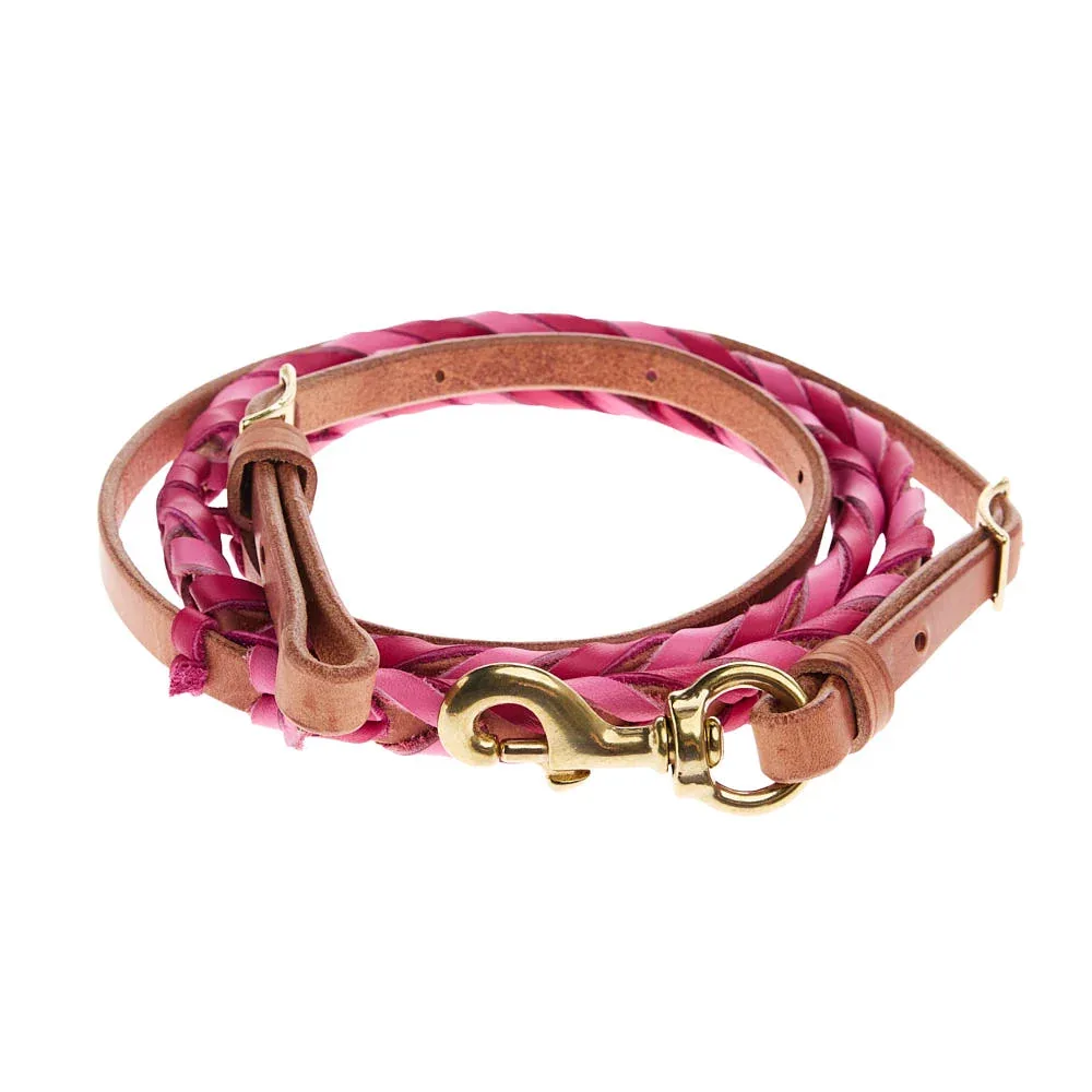 NRS TACK Fuchsia and Pink Laced Barrel Reins