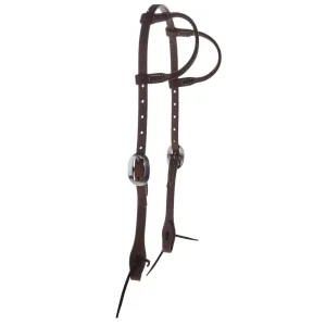 NRS Tack Oiled Double Ear Headstall with Bit Ties