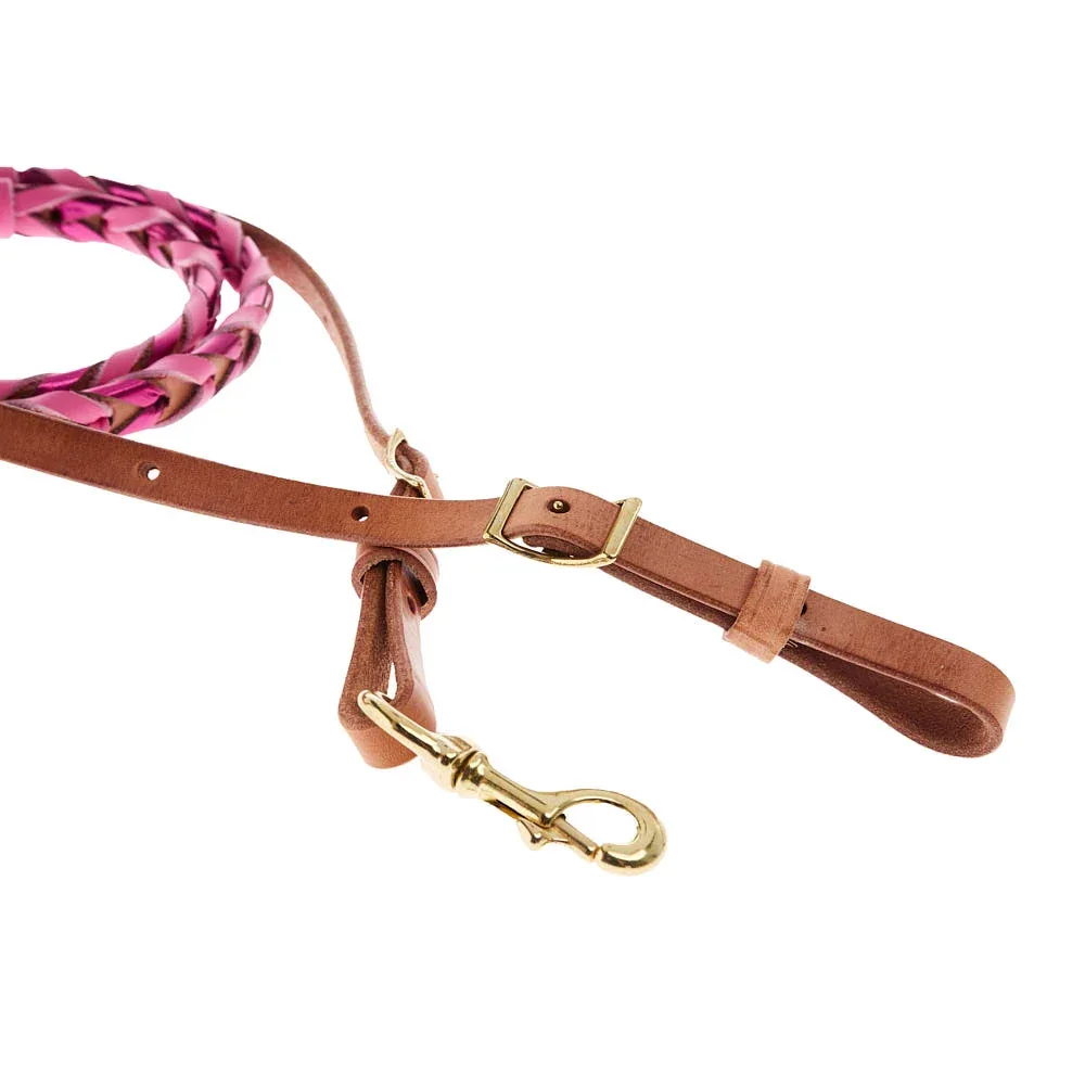 NRS TACK Pink and Fuchsia Lace Barrel Reins - Image 2